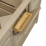 Breckenridge 60" Double Vanity, Whitewashed Oak, w/ 3 CM Eternal Jasmine Pearl Quartz Top w/FreePower Wireless Charger