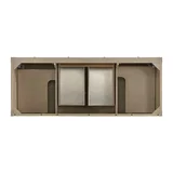 Breckenridge 60" Double Vanity, Whitewashed Oak, w/ 3 CM Tajnar Eclos Top w/FreePower Wireless Charger