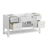 Breckenridge 60" Single Vanity, Bright White, w/ Single Hole 3 CM White Zeus Quartz Top & Backsplash