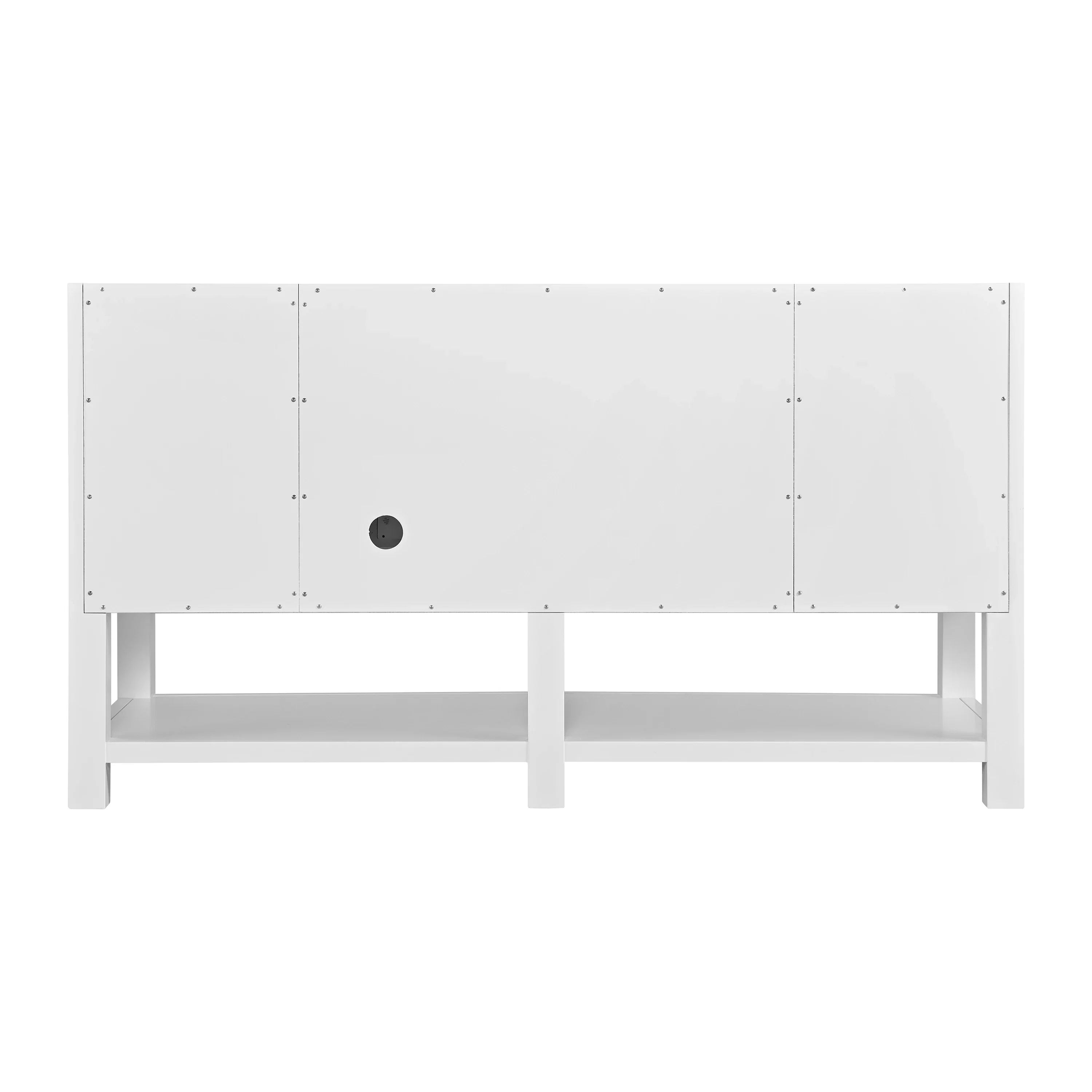 Breckenridge 60" Single Vanity, Bright White, w/ Single Hole 3 CM White Zeus Quartz Top & Backsplash