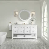Breckenridge 60" Single Vanity, Bright White, w/ 3 CM Lime Delight Quartz Top