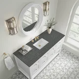 Breckenridge 60" Single Vanity Cabinet, Bright White w/ 3 CM Parisien Bleu Top