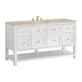Breckenridge 60" Single Vanity, Bright White, w/ 3 CM Tajnar Eclos Top