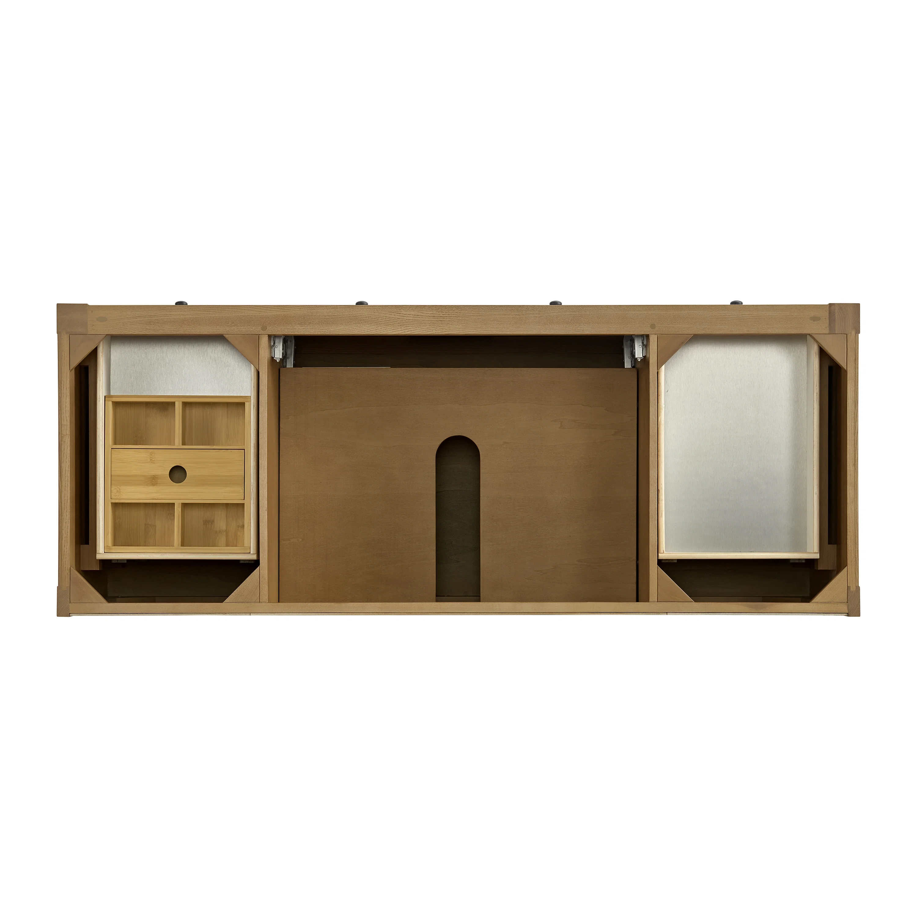Breckenridge 60" Single Vanity, Light Natural Oak, w/ 3 CM Carrara Marble Top