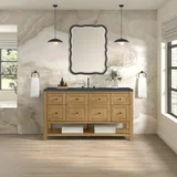 Breckenridge 60" Single Vanity, Light Natural Oak, w/ 3 CM Charcoal Soapstone Quartz Top