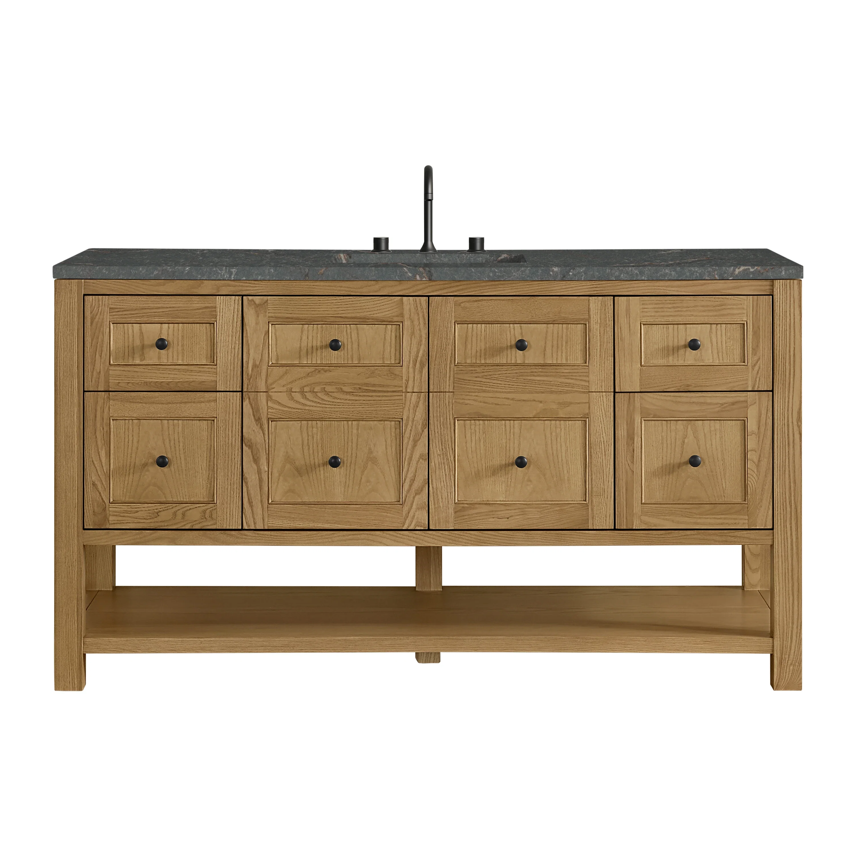 Breckenridge 60" Single Vanity, Light Natural Oak w/ 3 CM Parisien Bleu Top