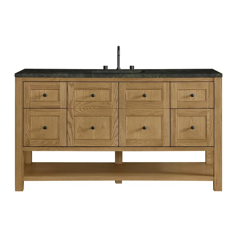 Breckenridge 60" Single Vanity, Light Natural Oak, w/ 3 CM Phantome Eclos Top
