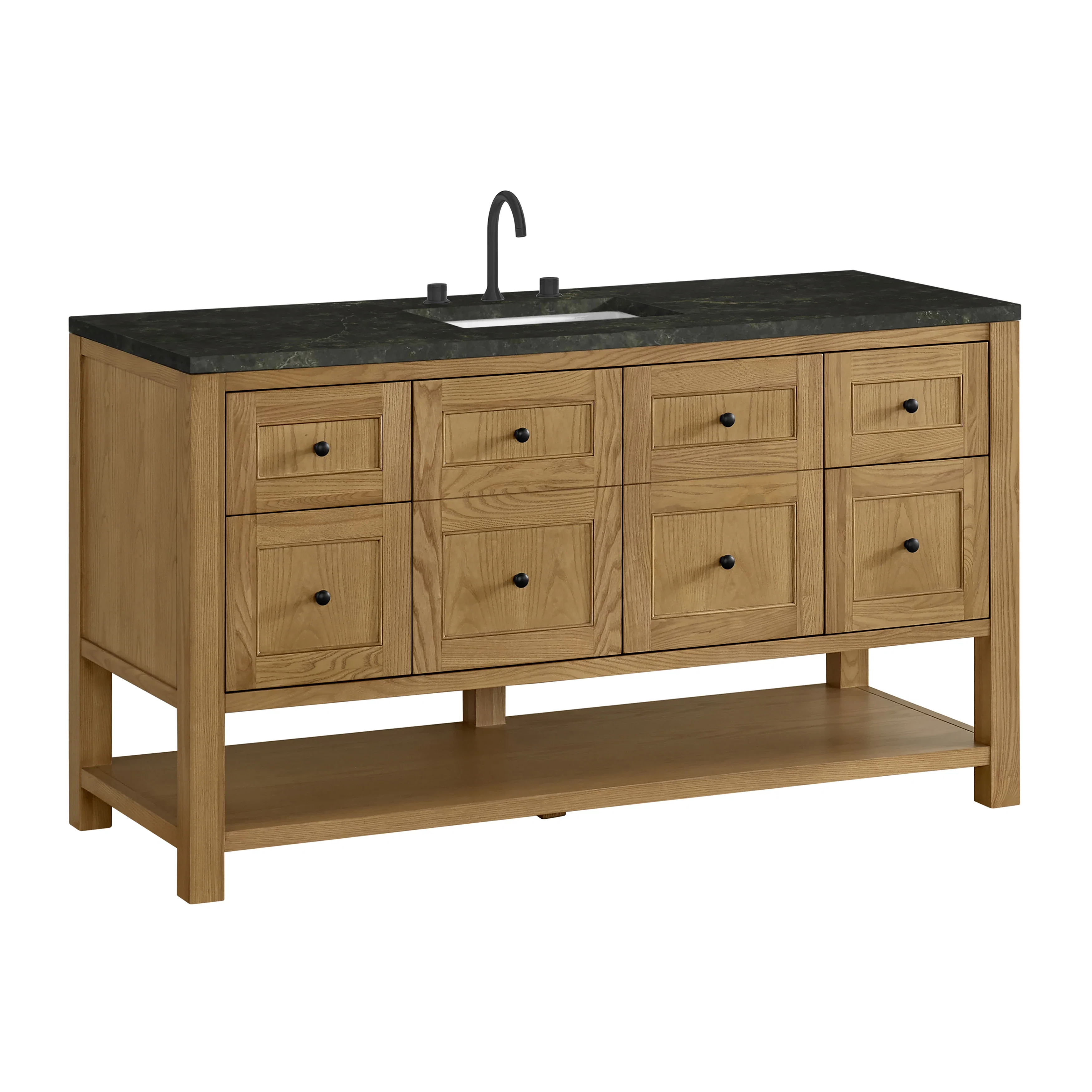 Breckenridge 60" Single Vanity, Light Natural Oak, w/ 3 CM Phantome Eclos Top