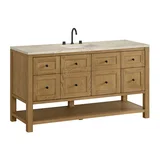 Breckenridge 60" Single Vanity, Light Natural Oak, w/ 3 CM Tajnar Eclos Top