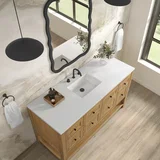 Breckenridge 60" Single Vanity, Light Natural Oak, w/ 3 CM White Zeus Quartz Top