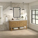 Breckenridge 60" Single Vanity, Light Natural Oak, w/ 3 CM Siberian Silestone Top w/FreePower Wireless Charger