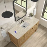 Breckenridge 60" Single Vanity, Light Natural Oak, w/ 3 CM Tajnar Eclos Top w/FreePower Wireless Charger