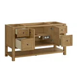 Breckenridge 60" Single Vanity, Light Natural Oak, w/ 3 CM Victorian Silver Silestone Top w/ FreePower Wireless Charger