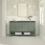 Breckenridge 60" Single Vanity, Smokey Celadon, w/ 3 CM Charcoal Soapstone Quartz Top