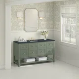 Breckenridge 60" Single Vanity, Smokey Celadon, w/ 3 CM Charcoal Soapstone Quartz Top