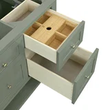 Breckenridge 60" Single Vanity, Smokey Celadon, w/ 3 CM Ethereal Noctis Quartz Top