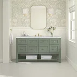 Breckenridge 60" Single Vanity, Smokey Celadon, w/ 3 CM Ethereal Noctis Quartz Top