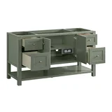 Breckenridge 60" Single Vanity, Smokey Celadon, w/ 3 CM Ethereal Noctis Quartz Top