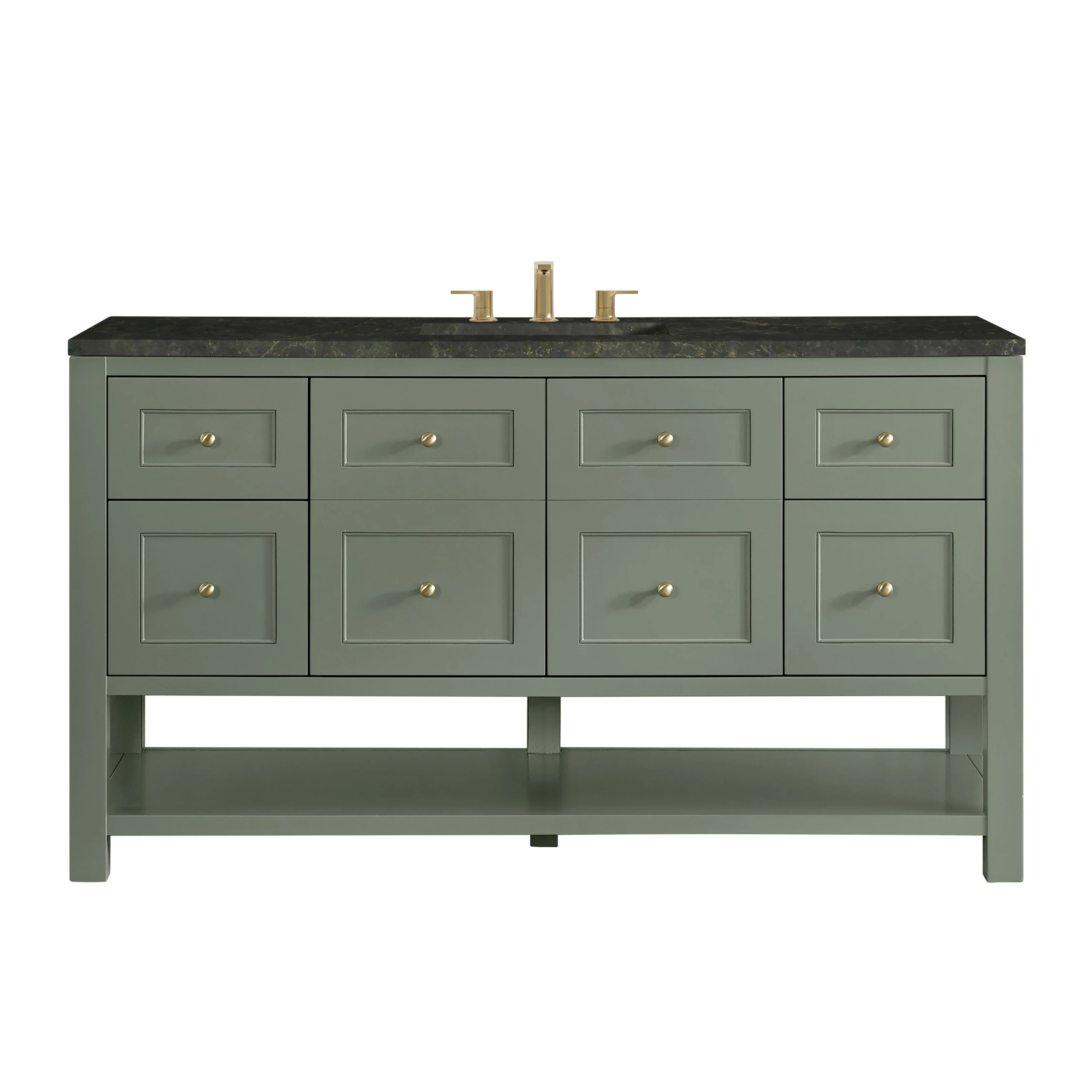 Breckenridge 60" Single Vanity, Smokey Celadon, w/ 3 CM Phantome Eclos Top