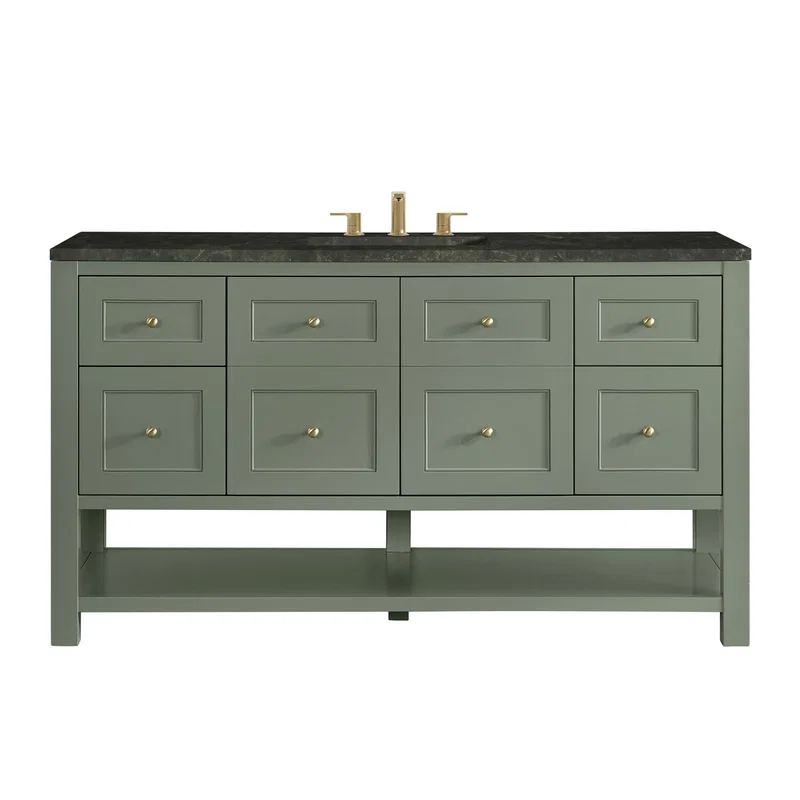 Breckenridge 60" Single Vanity, Smokey Celadon, w/ 3 CM Phantome Eclos Top
