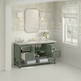 Breckenridge 60" Single Vanity, Smokey Celadon, w/ 3 CM Siberian Silestone Top