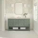 Breckenridge 60" Single Vanity, Smokey Celadon, w/ 3 CM Tajnar Eclos Top
