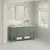 Breckenridge 60" Single Vanity, Smokey Celadon, w/ 3 CM Tajnar Eclos Top