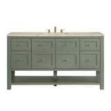 Breckenridge 60" Single Vanity, Smokey Celadon, w/ 3 CM Tajnar Eclos Top w/FreePower Wireless Charger
