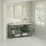 Breckenridge 60" Single Vanity, Smokey Celadon, w/ 3 CM Tajnar Eclos Top w/FreePower Wireless Charger