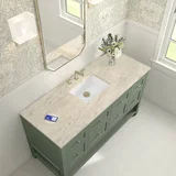 Breckenridge 60" Single Vanity, Smokey Celadon, w/ 3 CM Tajnar Eclos Top w/FreePower Wireless Charger