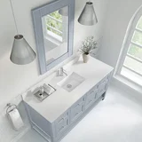 Breckenridge 60" Single Vanity, Serenity Blue, w/ Single Hole 3 CM White Zeus Quartz Top & Backsplash
