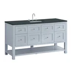 Breckenridge 60" Single Vanity, Serenity Blue, w/ 3 CM Charcoal Soapstone Quartz Top