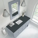 Breckenridge 60" Single Vanity, Serenity Blue, w/ 3 CM Charcoal Soapstone Quartz Top