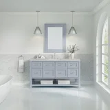 Breckenridge 60" Single Vanity, Serenity Blue, w/ 3 CM Eternal Jasmine Pearl Quartz Top