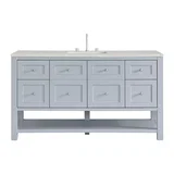 Breckenridge 60" Single Vanity, Serenity Blue, w/ 3 CM Lime Delight Quartz Top