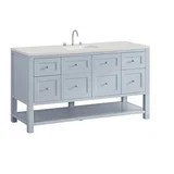 Breckenridge 60" Single Vanity, Serenity Blue, w/ 3 CM Lime Delight Quartz Top