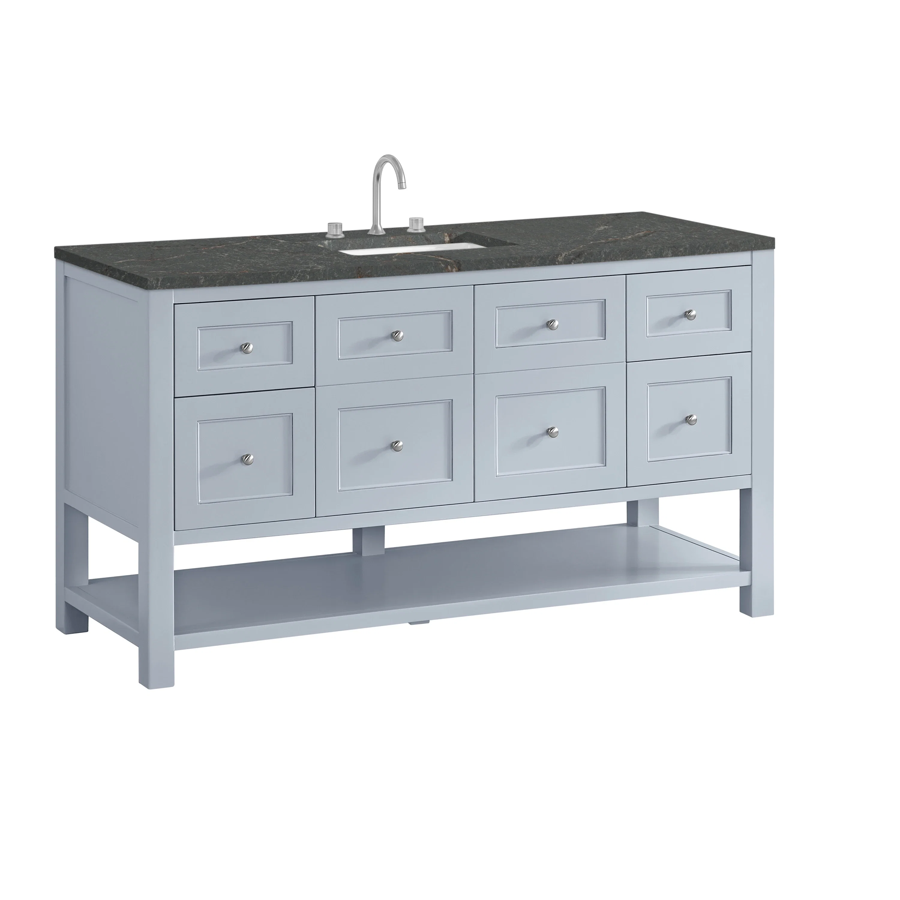 Breckenridge 60" Single Vanity, Serenity Blue w/ 3 CM Parisien Bleu Top