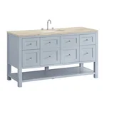 Breckenridge 60" Single Vanity, Serenity Blue, w/ 3 CM Tajnar Eclos Top
