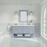 Breckenridge 60" Single Vanity, Serenity Blue, w/ 3 CM White Zeus Quartz Top