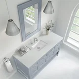 Breckenridge 60" Single Vanity, Serenity Blue, w/ 3 CM White Zeus Quartz Top