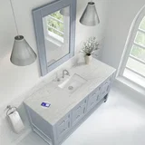 Breckenridge 60" Single Vanity, Serenity Blue, w/ 3 CM Eternal Jasmine Pearl Silestone Top w/ FreePower Wireless Charger