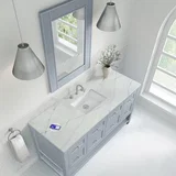Breckenridge 60" Single Vanity, Serenity Blue, w/ 3 CM Ethereal Noctis Silestone Top w/ FreePower Wireless Charger