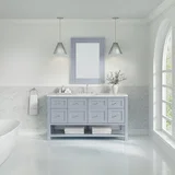 Breckenridge 60" Single Vanity, Serenity Blue, w/ 3 CM Ethereal Noctis Silestone Top w/ FreePower Wireless Charger