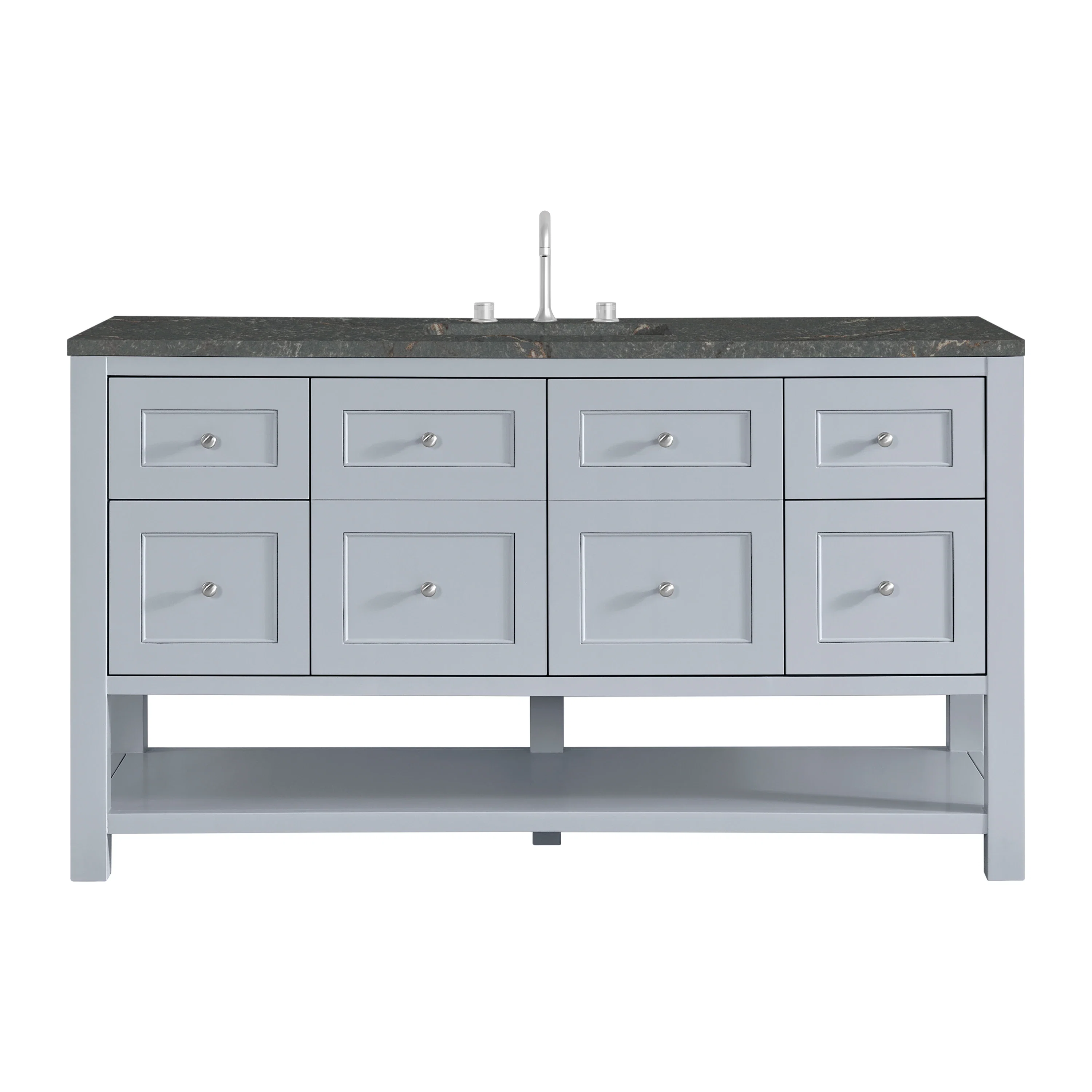 Breckenridge 60" Single Vanity, Serenity Blue w/ 3 CM Parisien Bleu Top w/ FreePower Wireless Charger