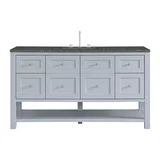 Breckenridge 60" Single Vanity, Serenity Blue w/ 3 CM Parisien Bleu Top w/ FreePower Wireless Charger