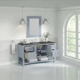 Breckenridge 60" Single Vanity, Serenity Blue w/ 3 CM Parisien Bleu Top w/ FreePower Wireless Charger