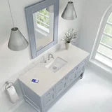 Breckenridge 60" Single Vanity, Serenity Blue, w/ 3 CM Siberian Silestone Top w/FreePower Wireless Charger