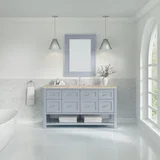 Breckenridge 60" Single Vanity, Serenity Blue, w/ 3 CM Tajnar Eclos Top w/FreePower Wireless Charger