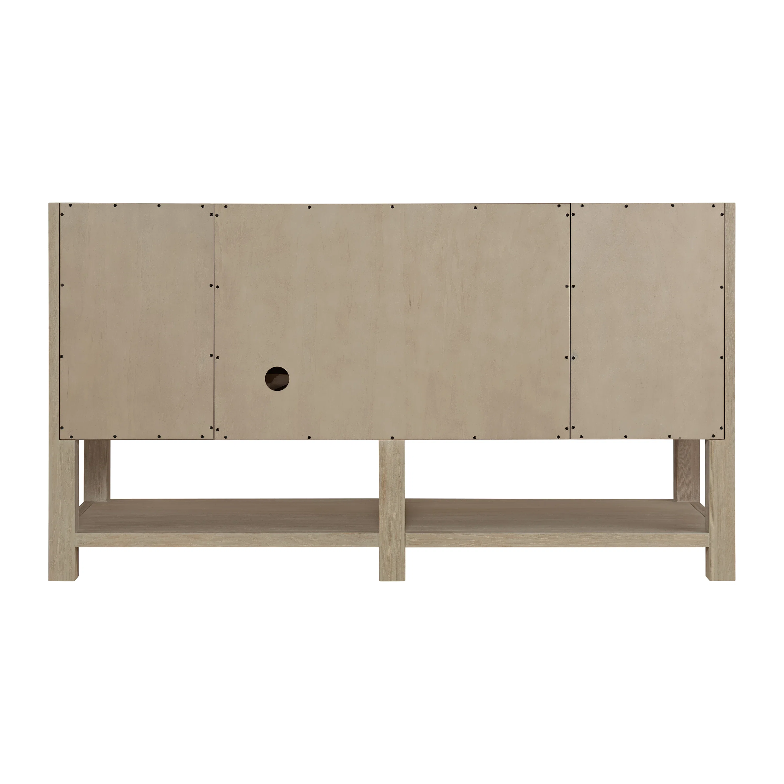 Breckenridge 60" Single Vanity, Whitewashed Oak, w/ Single Hole 3 CM White Zeus Quartz Top & Backsplash