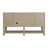 Breckenridge 60" Single Vanity, Whitewashed Oak, w/ Single Hole 3 CM White Zeus Quartz Top & Backsplash